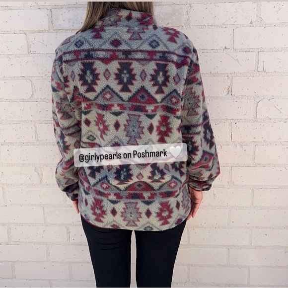 Fleece Pullover Snap T Style Sweatshirt NEW - Picture 4 of 6